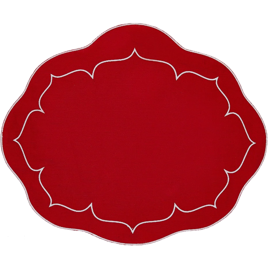 Skyros Linho Oval Linen Mat – Red