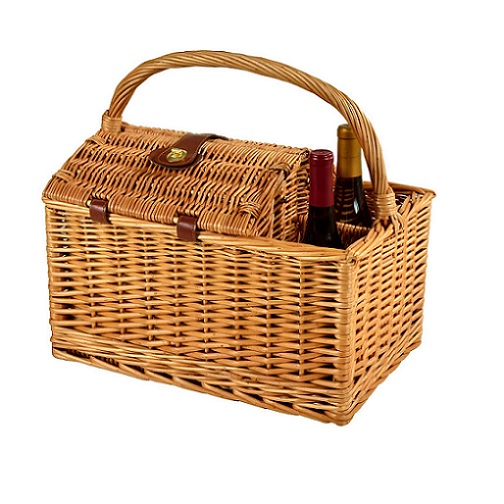 Picnic at Ascot Vineyard Willow Picnic Basket For 2 Gazebo Berings