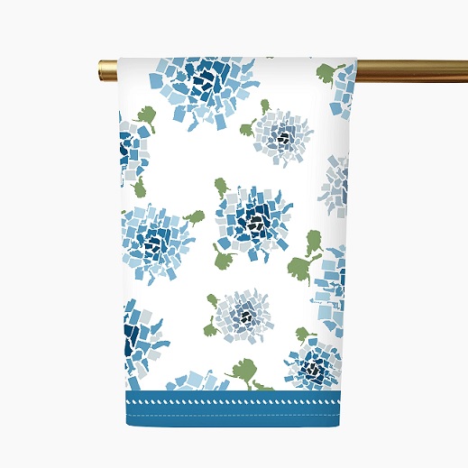 Fifty States Hydrangea Tea Towel - Blue