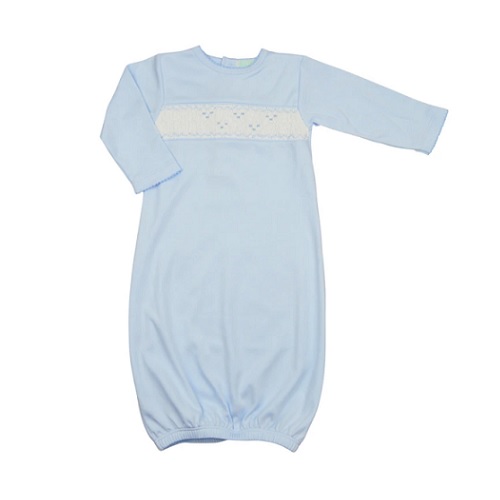 Baby Boy's Blue Hand Smocked Gown (Newborn)