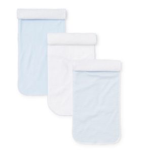 Kissy Kissy Blue Stripe 3 Pack Burp Set w/ Tulle Bag