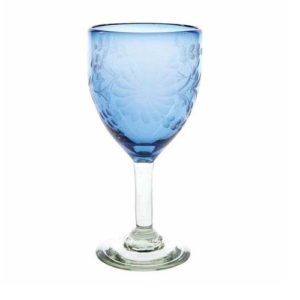 Rose Ann Hall Design Condessa Water Goblet - French Blue