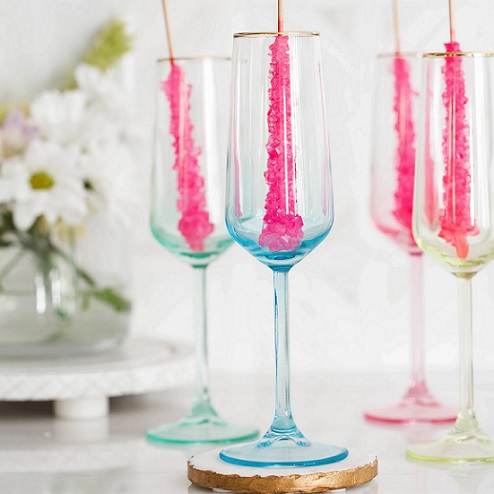 Rainbow Champagne Flute - Turquoise