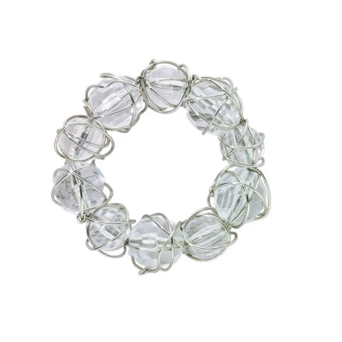 Bodrum Crystal Bauble Napkin Ring - SIlver