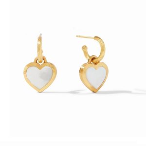 Julie Vos Heart Hoop & Charm Earrings