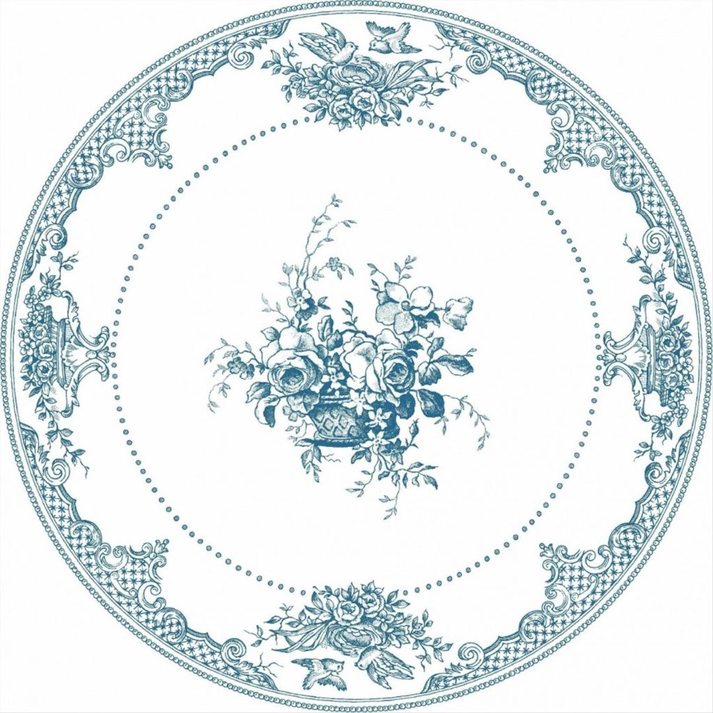 Les Depareillees - Blue Fleurs Dinner Plate