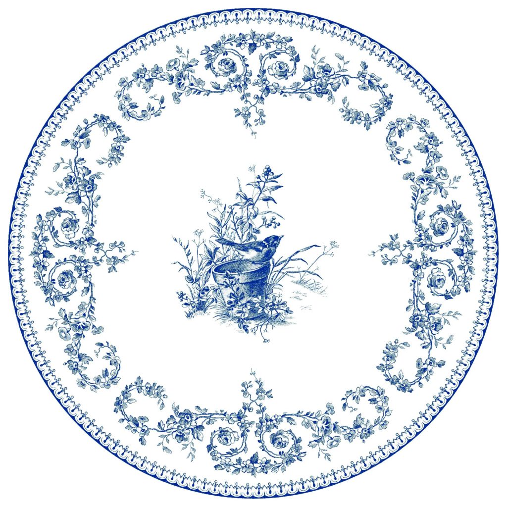Les Depareillees - Blue Oiseau Dinner Plate