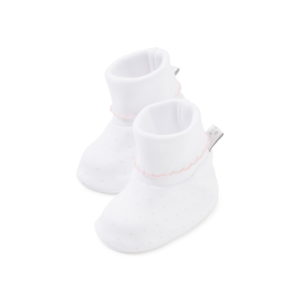 White/Pink New Kissy Dots Print Booties