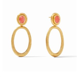 Julie Vos Simone Statement Earring - Iridescent Coral
