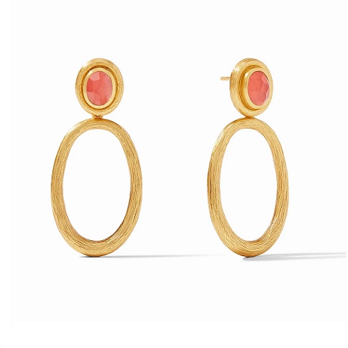 Julie Vos Simone Statement Earring - Iridescent Coral