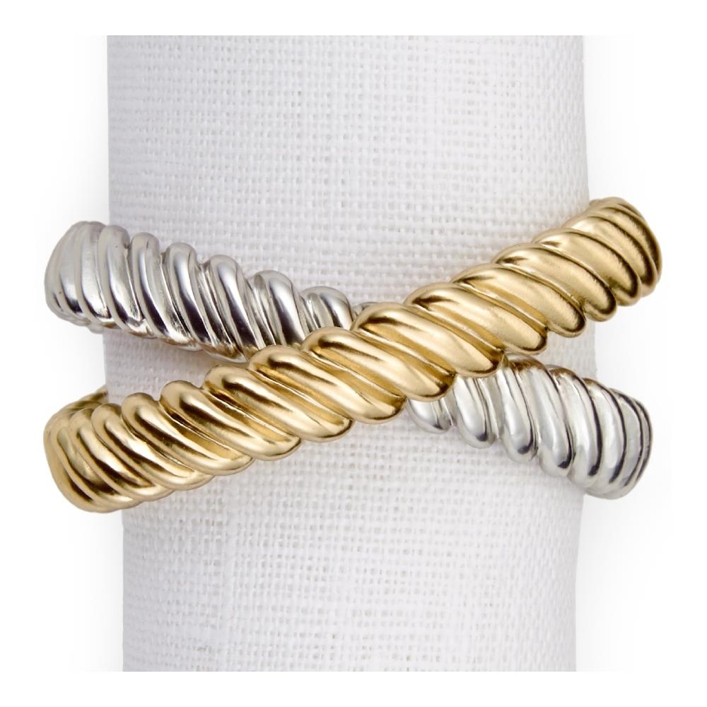 DECO TWIST NAPKIN RING GOLD PLATINUM