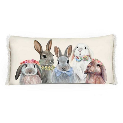 Bunny Bunch Pillow 28" x 14"