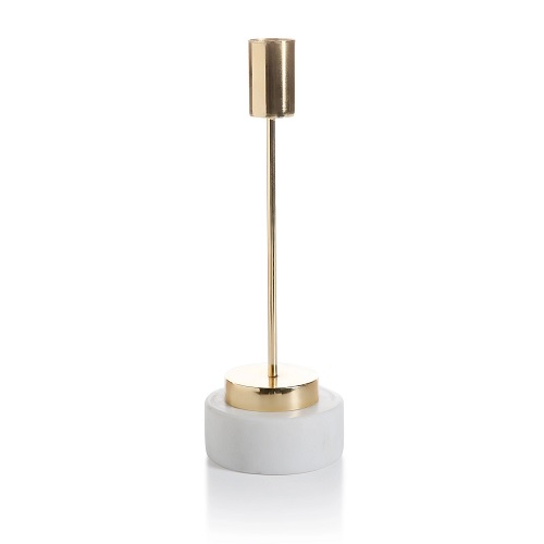 Zodax Celine Brass and Marble Taper Holder