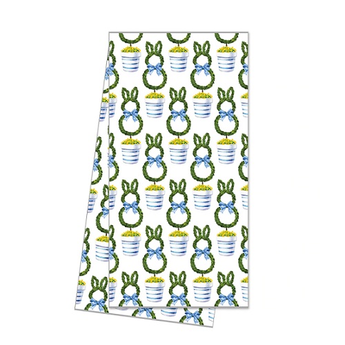 WH Hostess Cotton Tea Towel - Bunny Topiary