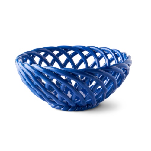 Sicilia Large Ceramic Basket - Blue