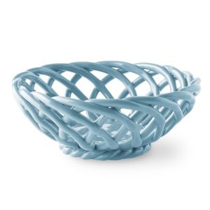 Sicilia Ceramic Basket Small - Light Blue