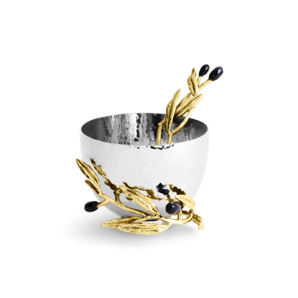 Michael Aram Olive Branch Nut Dish with Spoon Michael Aram Olive Branch Nut Dish with Spoon