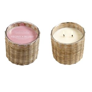 Hillhouse Naturals Peony Blush 2 Wick Handwoven Candle 12oz