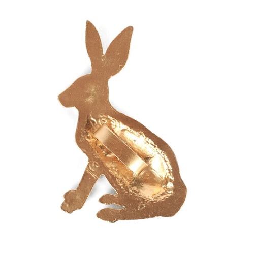 Golden Rabbit Napkin Ring Berings