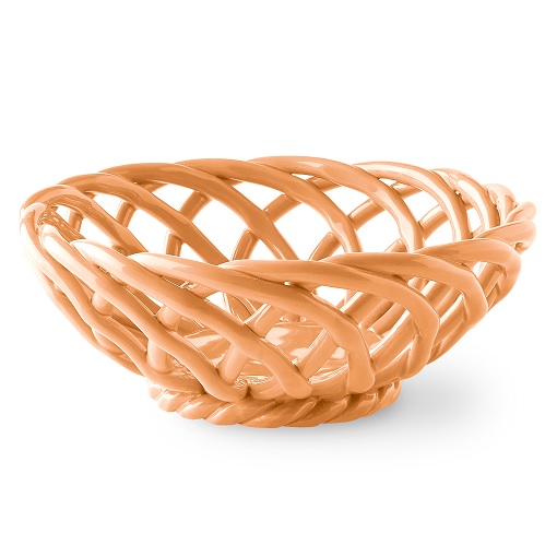 Small Sicilia Ceramic Basket - Tangerine