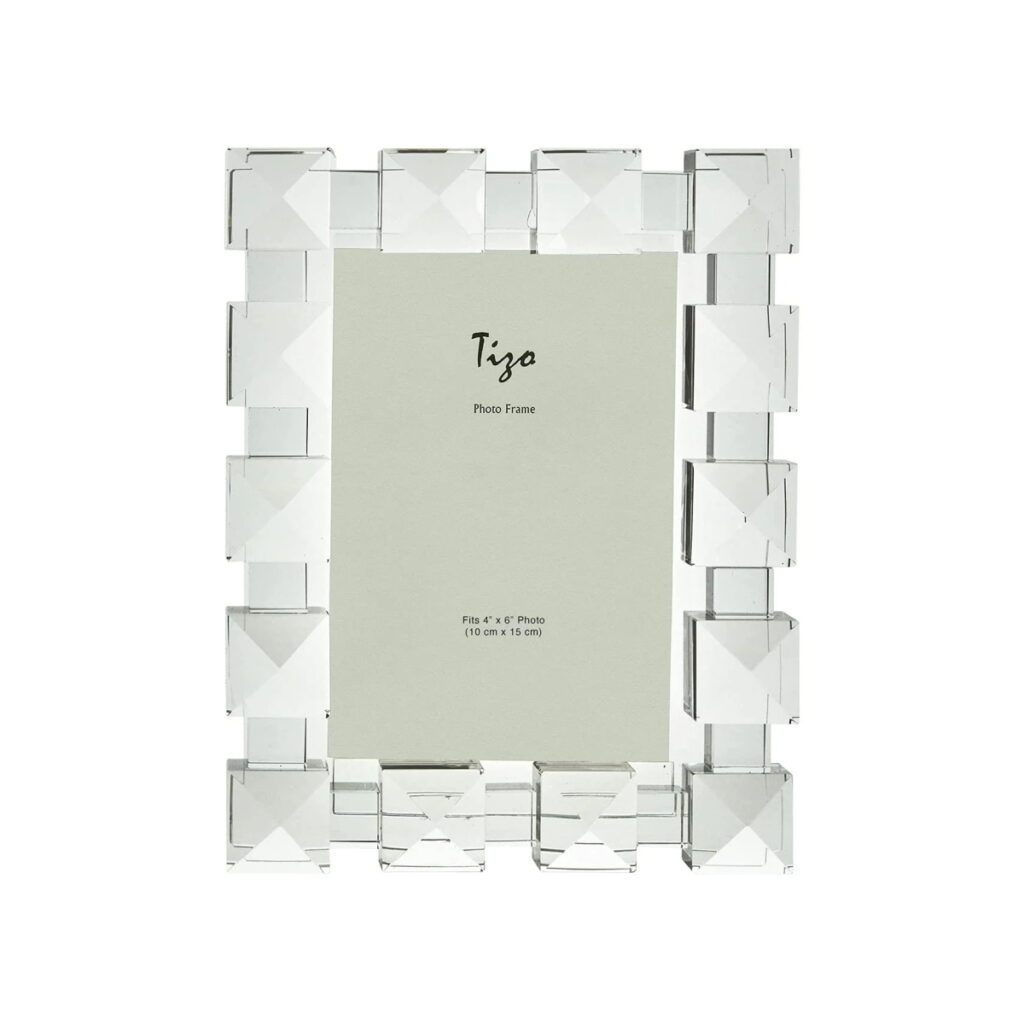 Tizo Clear Square Diamond Crystal 4x6 Picture Frame