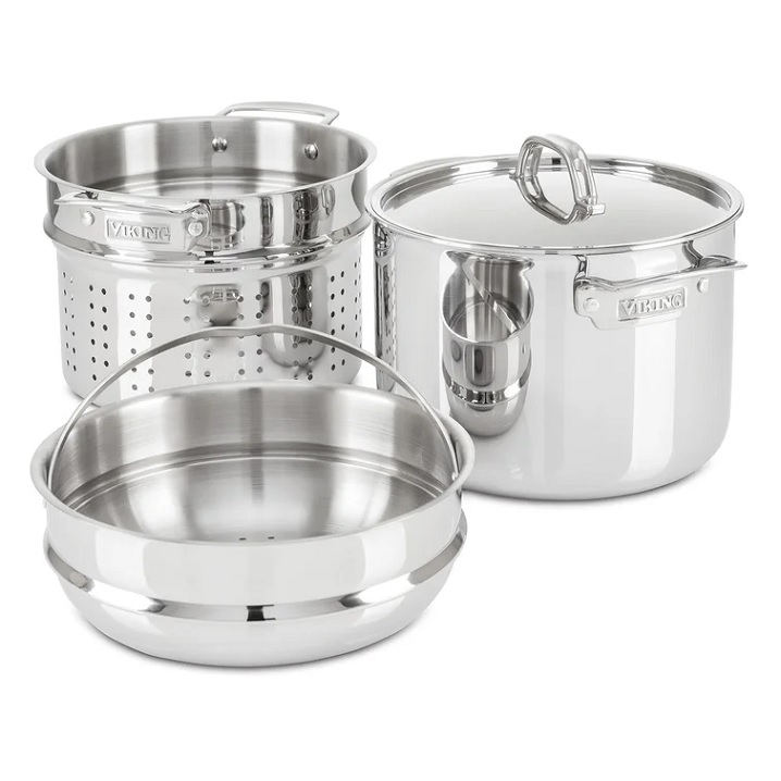Viking 3-Ply 8 Quart Multi-Cooker/Pasta Pot with Steamer