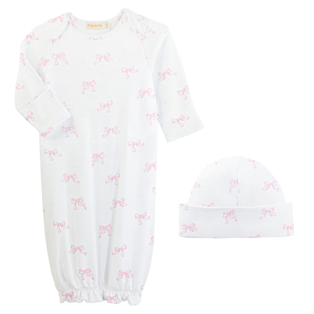 Baby Club Chic Pretty Bows Gown And Hat Set