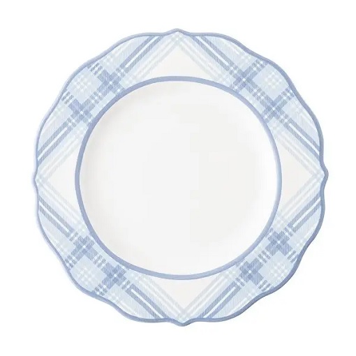Juliska Chambray Tartan Dinner Plate