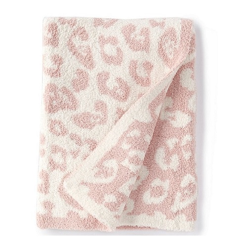 CozyChic Barefoot in the Wild Baby Blanket - Dusty Rose/Cream