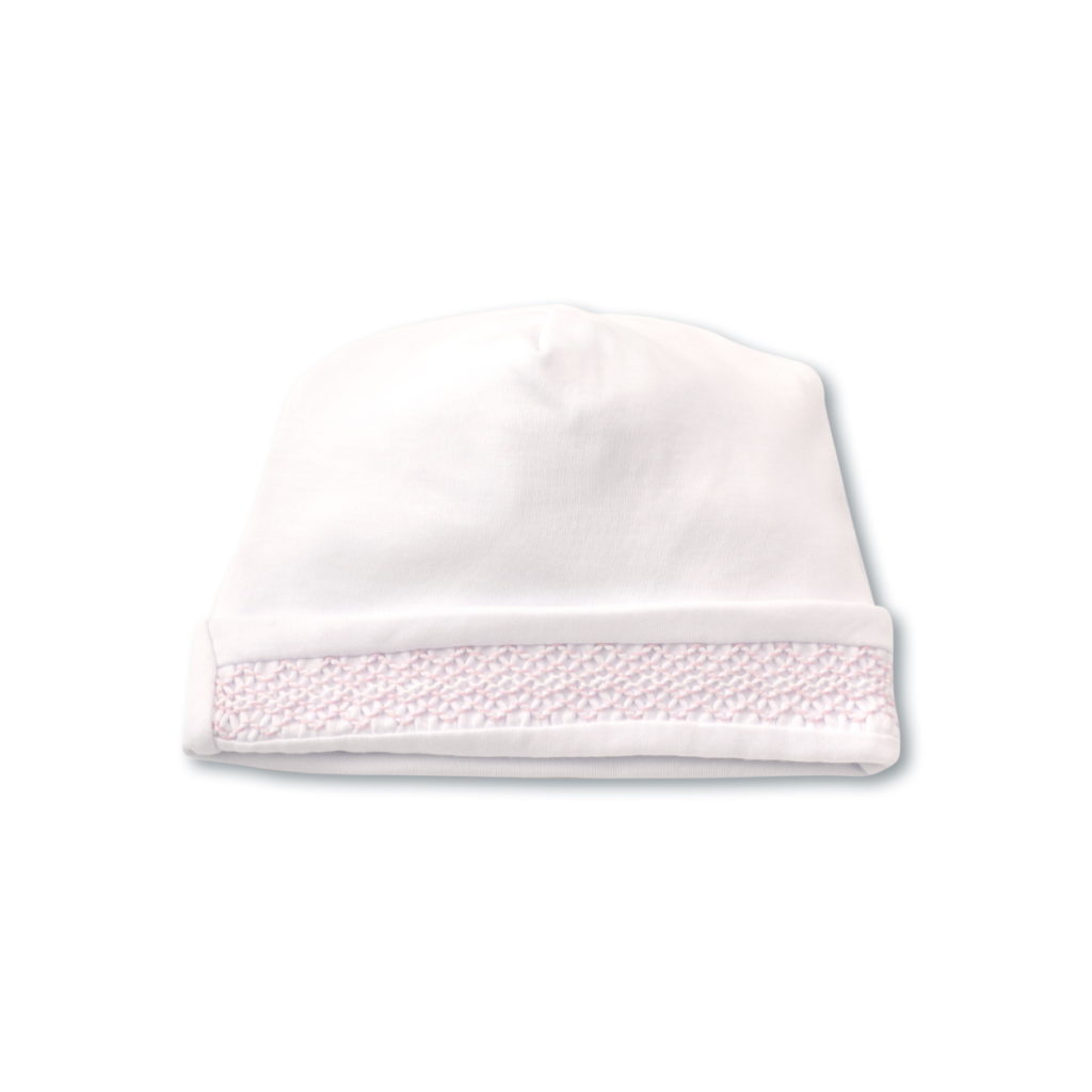 Hand Smocked Charmed White/Pink Hat