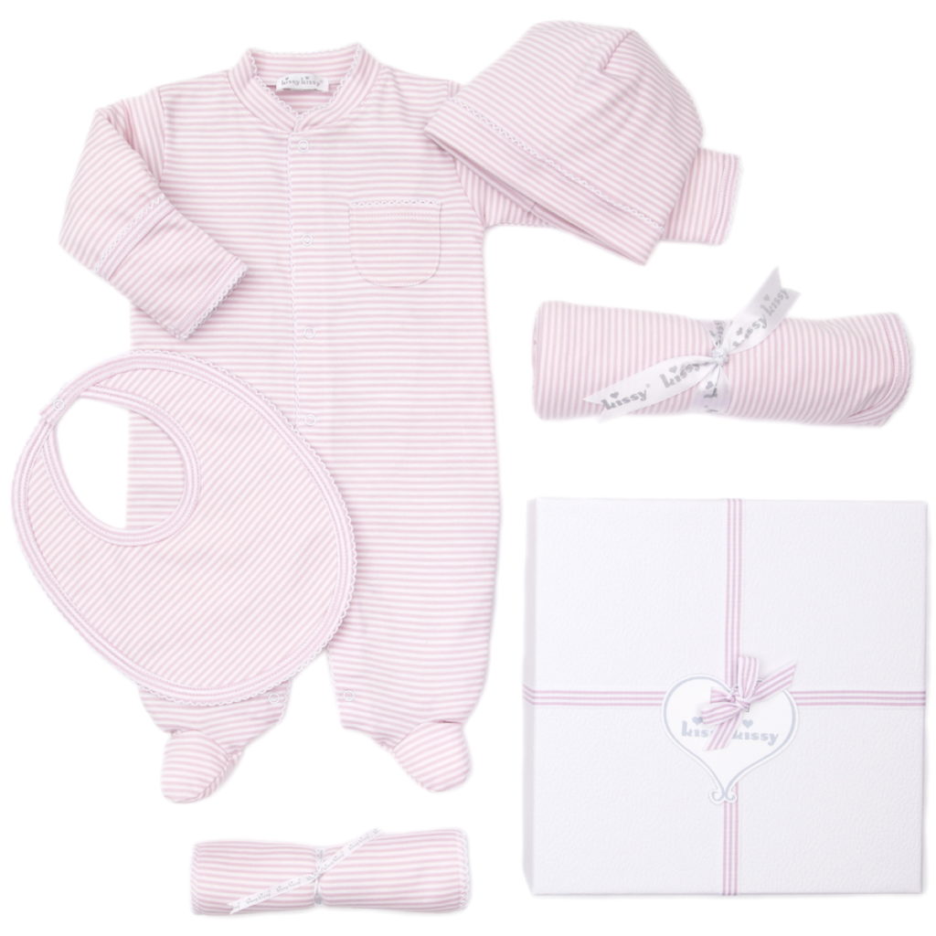 Kissy Kissy Stripes 5pc Gift Set - Pink