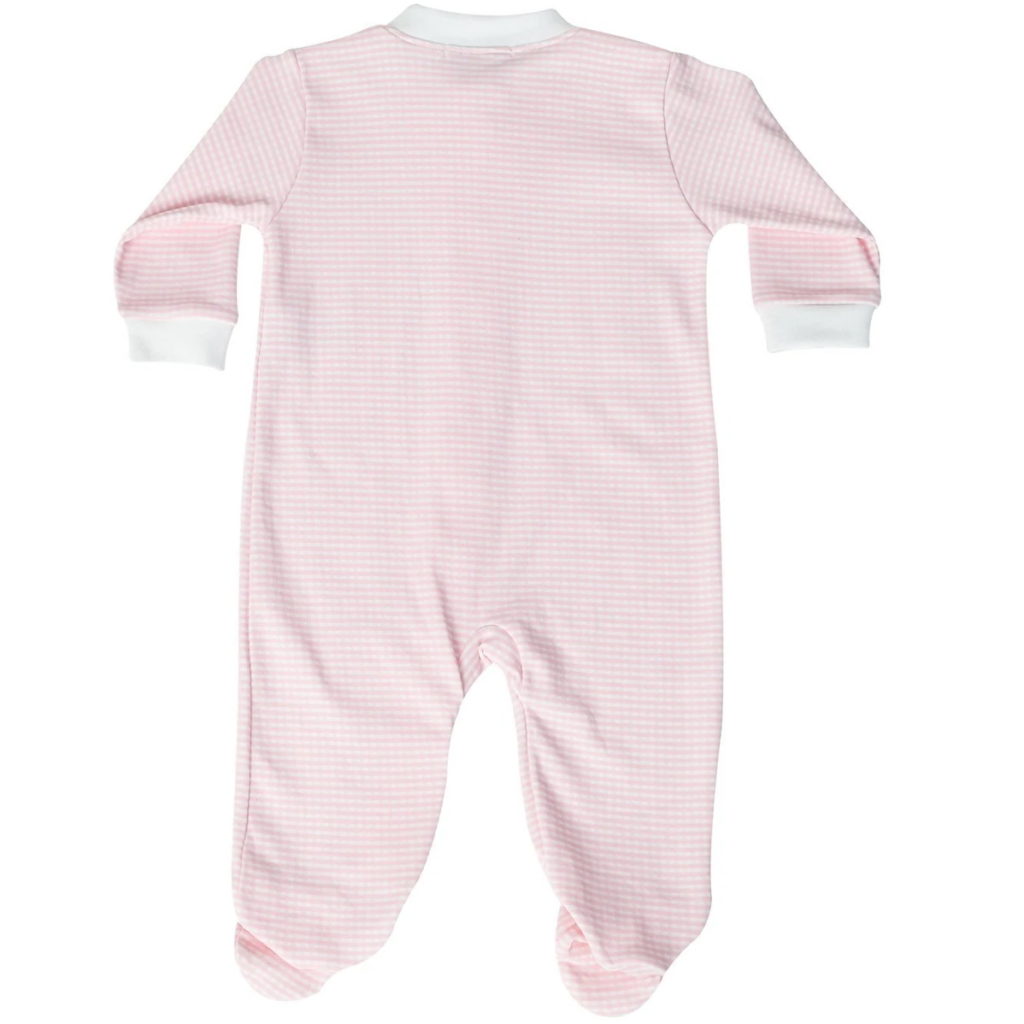 Gingham Footie Pink Print