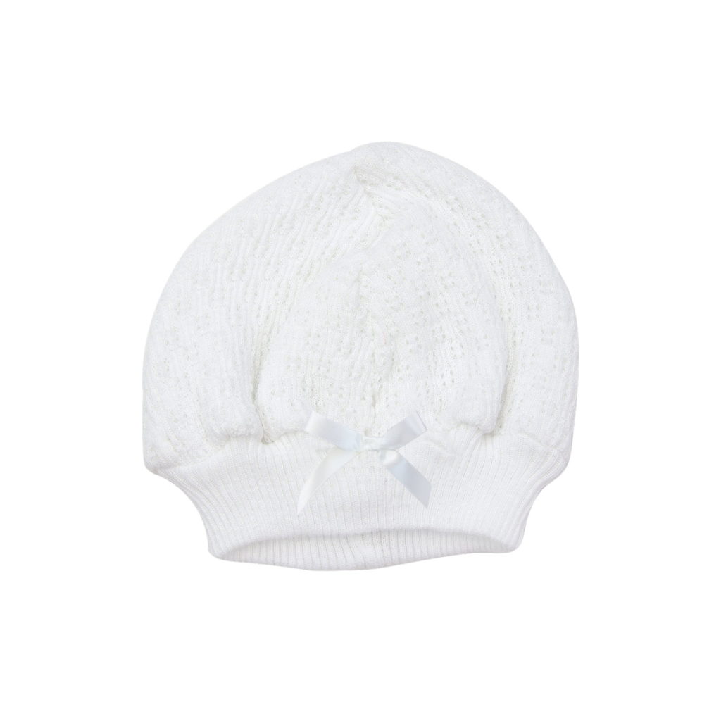 Paty Beanie Cap With White Bow