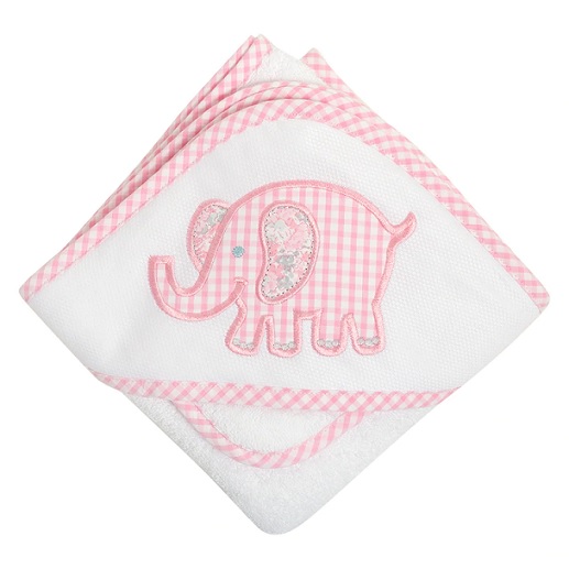 Pink Elephant Boxed Hooded Towel Set