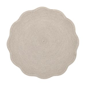 Scalloped Round Mat Silver/Sand