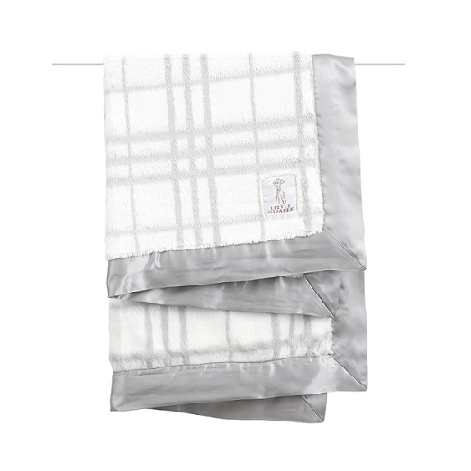 Luxe Plaid Baby Blanket - Silver