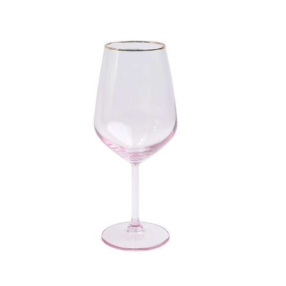 Vietri Rainbow Wine Glass - Pink