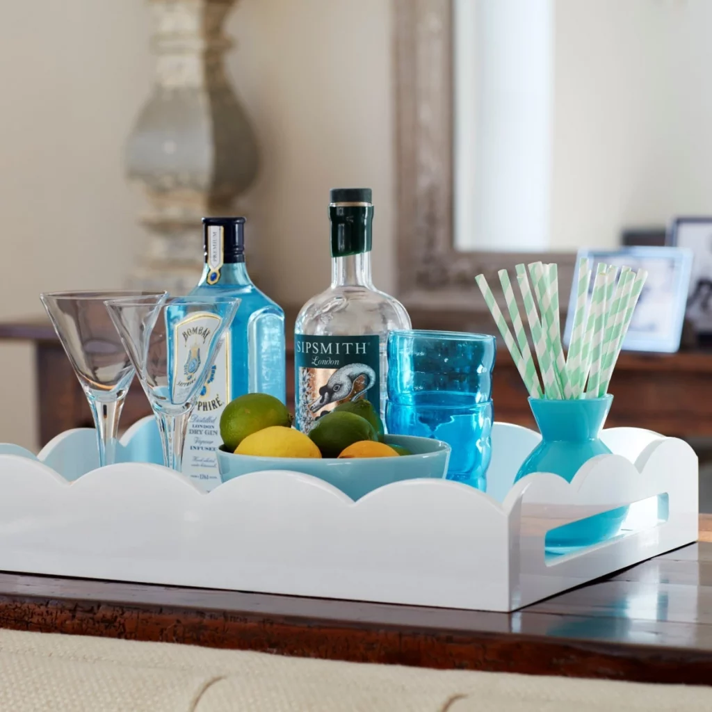 Addison Ross White Scalloped Edge Tray