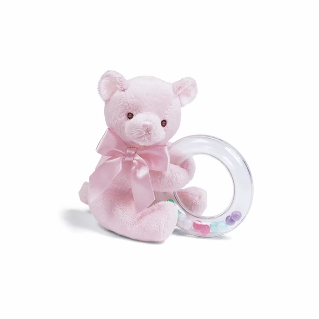 Bearington Dottie Pink Teddy Shaker Rattle
