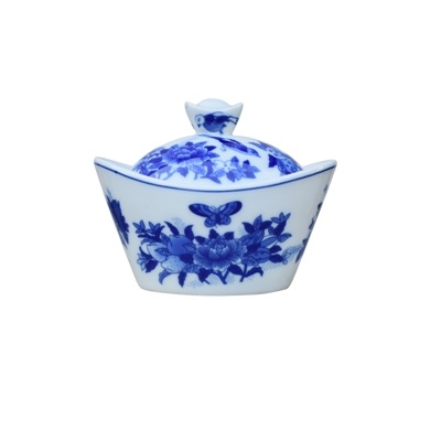 Porcelain Ingot Jar - Blue/White