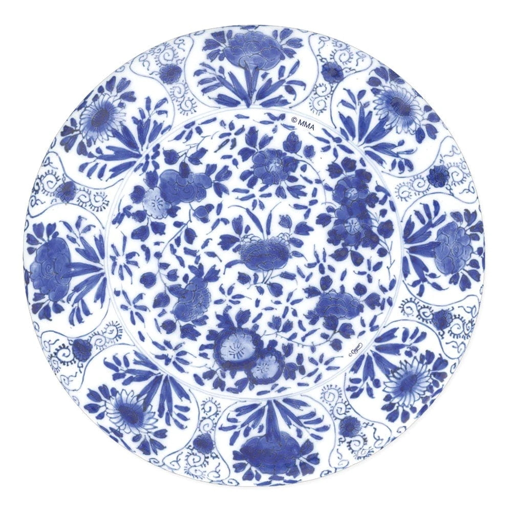 Caspari Blue Delft Paper Dinner Plates