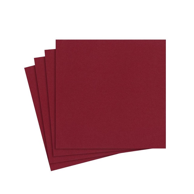 Paper Linen Solid Cocktail Napkins in Cranberry