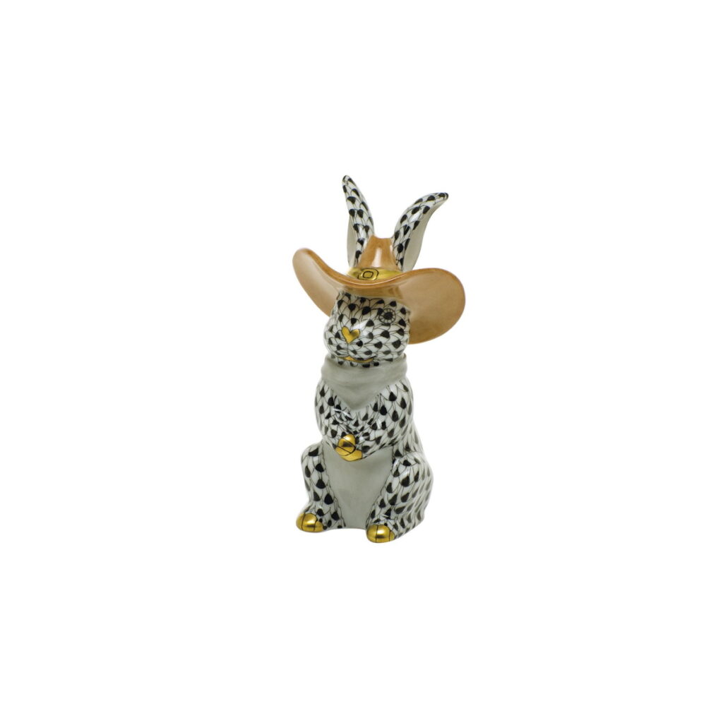 Herend Cowboy Bunny - Black