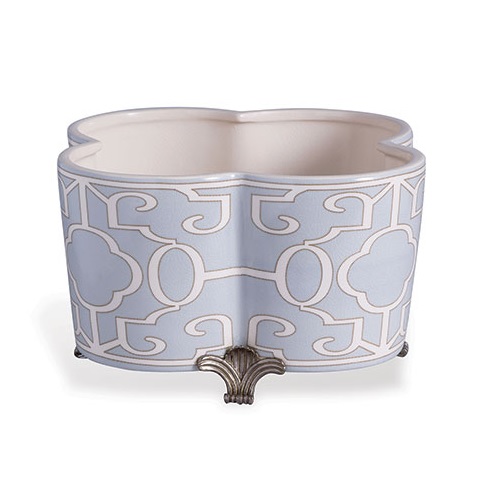Ming Fretwork Quatrefoil Planter