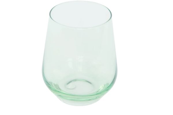 Estelle Stemless Wine Glass - Mint Green