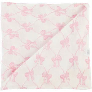 Mud Pie Pink Bow Swaddle Blanket