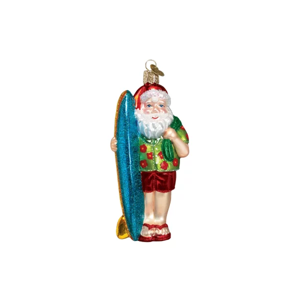 Old World Christmas Surfer Santa Ornament