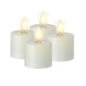 1.5" x 2" Moving Flame Set/4 Ivory Tealight Candle