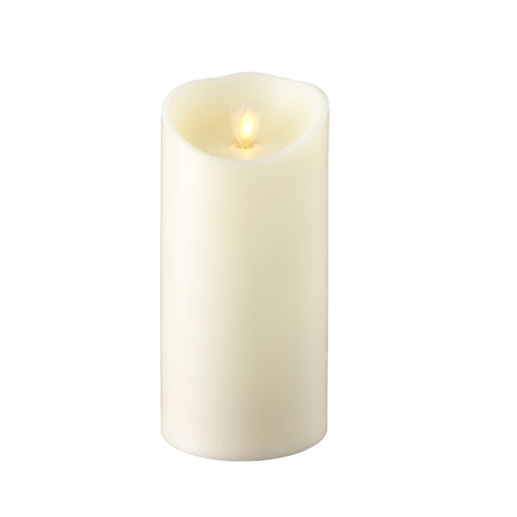 Moving Flame Ivory Pillar Candle 3.5" x 7"