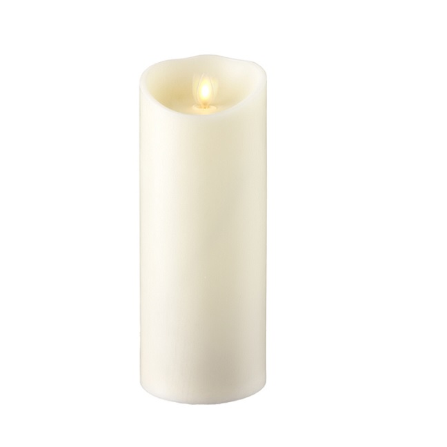 3.5" x 9" Moving Flame Ivory Pillar Candle